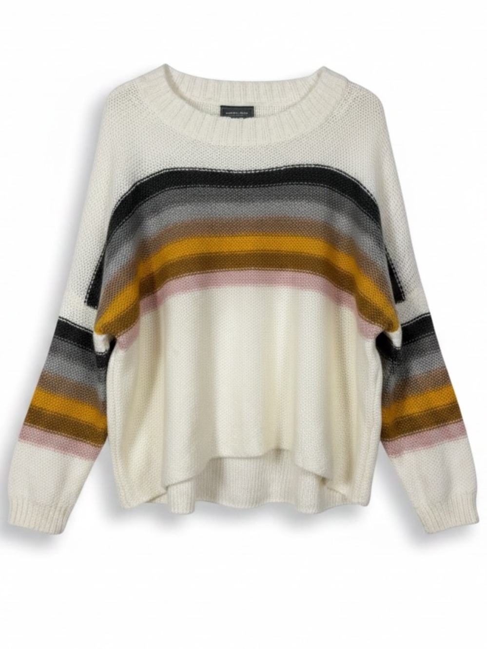 Wooden Ships Striped Mohair Wool Blend Long Sleeve Sweater Size S/M